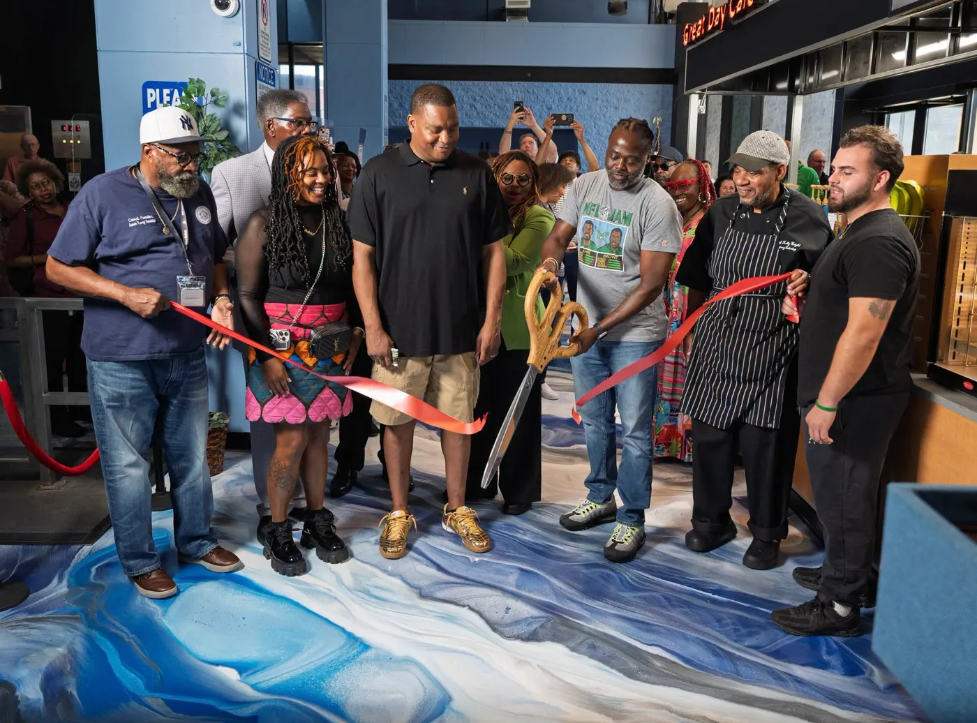 Ribbon cutting at the Great Day Café in the Atlantic City Hall lobby